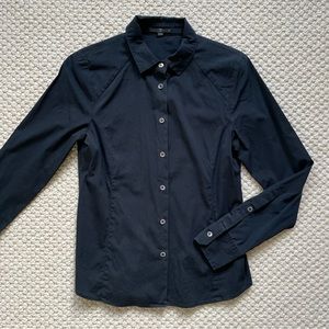 Teenflo tailored black cotton blouse